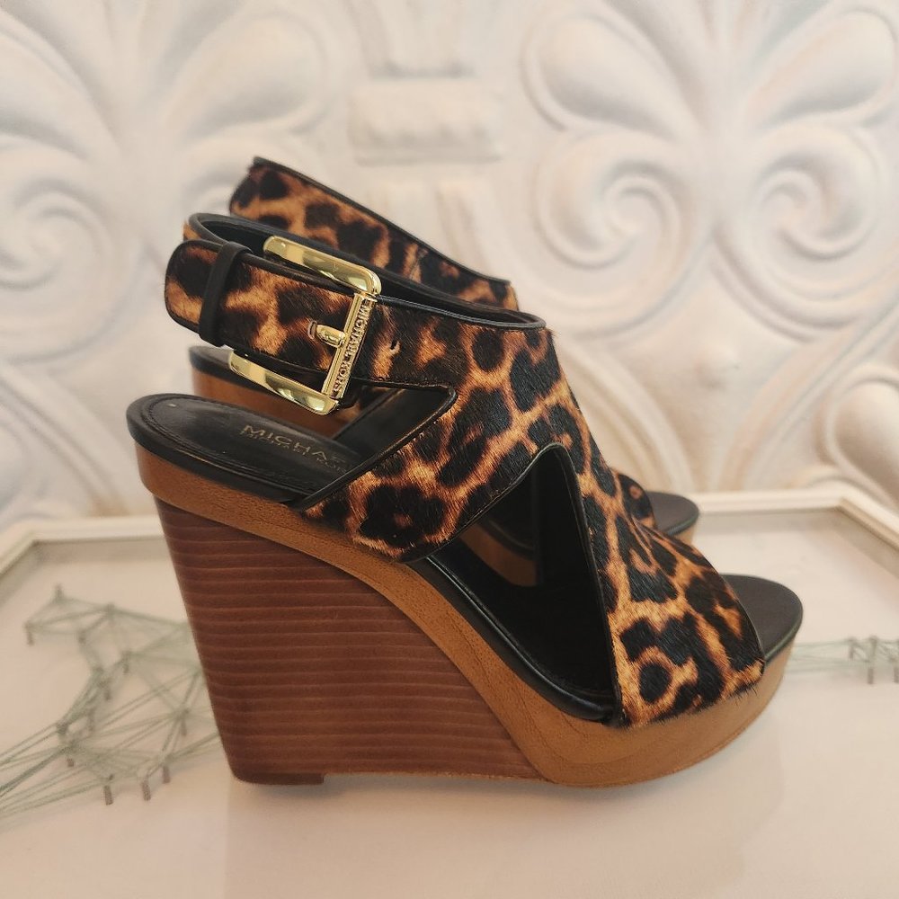 Michael Kors Real Hair Cow Fur (Dyed) Wedges. NWOT. Size 5.5